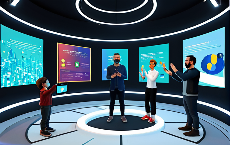 **
"A vibrant metaverse workshop scene, avatars gathered around a virtual stage, a presenter giving a presentation on digital marketing. Fully clothed avatars in a variety of styles. AltspaceVR or Spatial environment. Safe for work, appropriate content, fully clothed, professional setting, perfect anatomy, correct proportions, natural pose, well-formed hands, proper finger count, family-friendly."
**