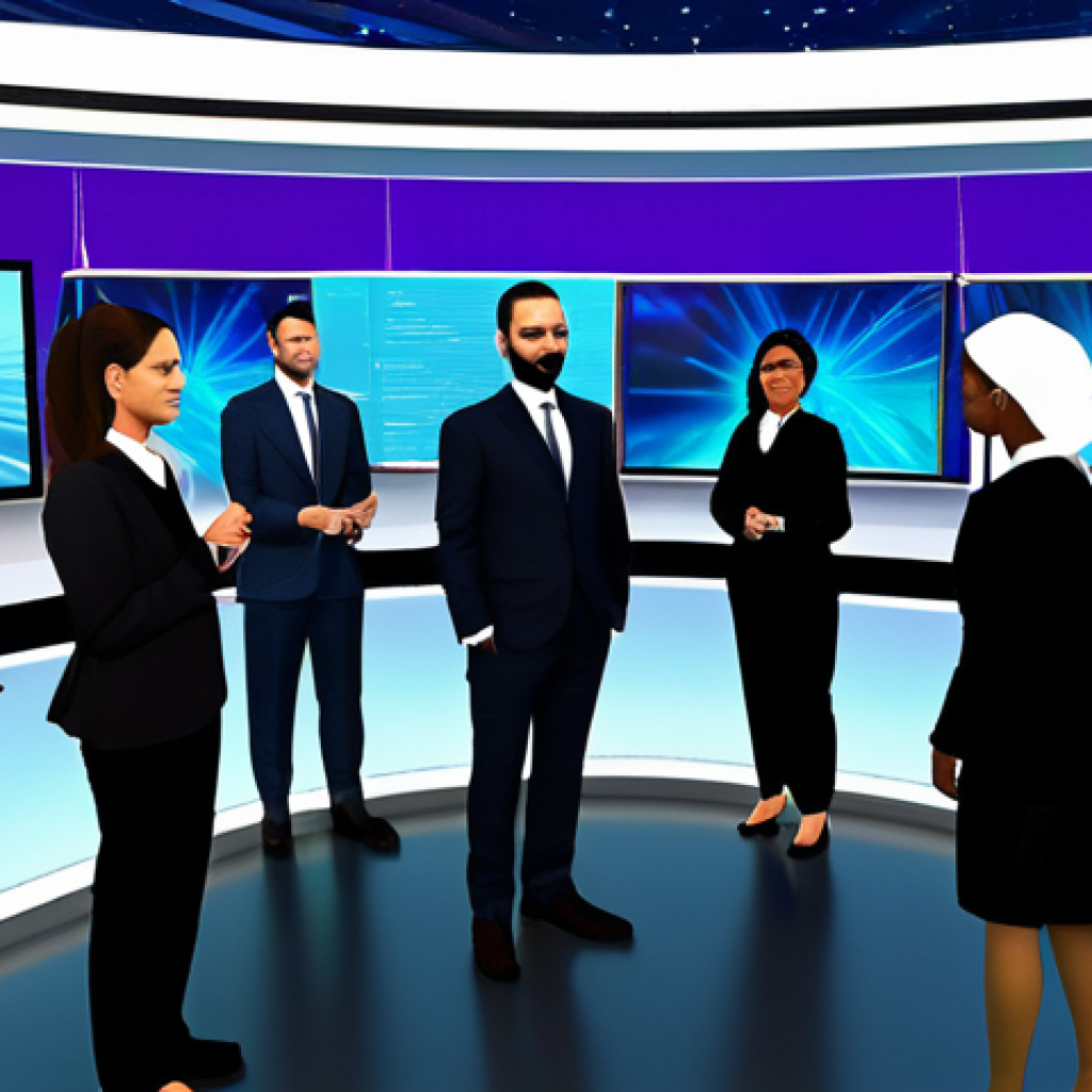 Metaverse Avatar Networking**
"A diverse group of professionals, fully clothed in modest business attire, networking in a vibrant metaverse environment. Avatars are expressive and unique but appropriate. Background shows a modern virtual conference hall with interactive displays. Safe for work, appropriate content, perfect anatomy, natural proportions, professional setting, well-formed hands, proper finger count, family-friendly."
**