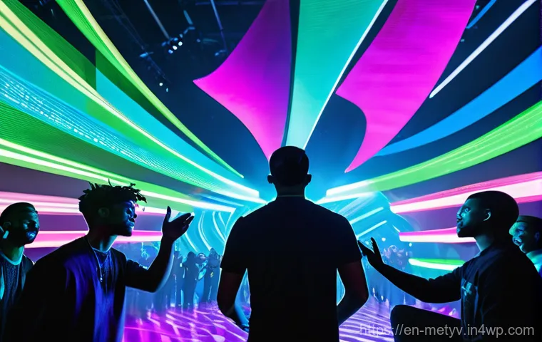 메타버스 커뮤니티의 소셜 미디어 활용 - **Immersive Virtual Concert Experience:**
"A vibrant, high-energy virtual music concert taking p...
