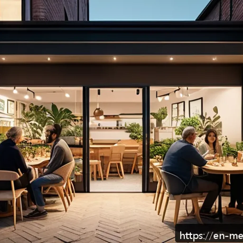 정기적인 커뮤니티 모임 기획하기 - A cozy, modern community meetup in a spacious, well-lit local cafe with flexible seating arrangement...